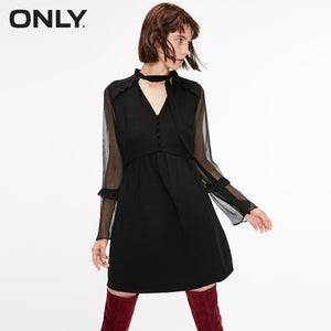 ONLY Summer Ruffled Long-sleeved Chiffon Dress