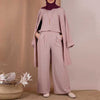 Three-piece Abaya Turkish Kimono Tops Pants Muslim Dress Abayas Hijab Robe Dubai Caftan Kaftan Islam Clothing For Women Djellaba
