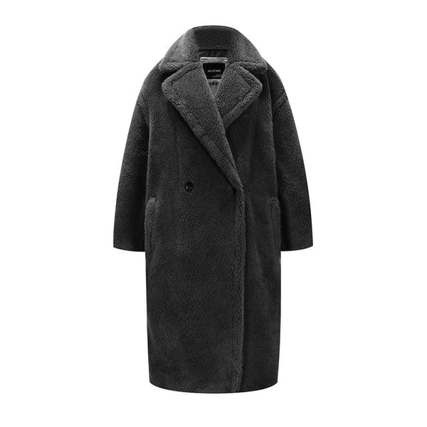 JAZZEVAR 2019 Winter New High Fashion Womens Teddy Bear Icon Parka  X-Long Oversized Coat Thick Warm Outerwear Loose Clothing