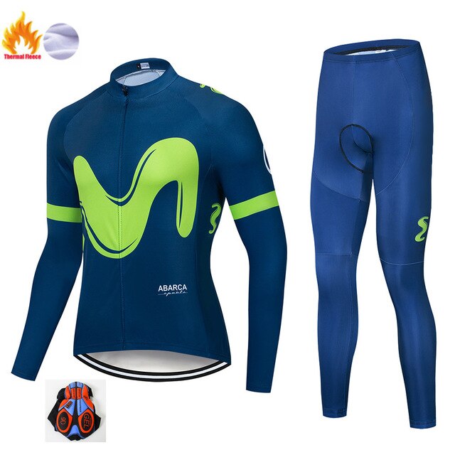 2019The New M Hot Winter Polar Thermal Cycling Jersey Long Sleeve Pullovers Cycling Bib Pants Set Bicycle Cycling Clothing