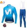 2019The New M Hot Winter Polar Thermal Cycling Jersey Long Sleeve Pullovers Cycling Bib Pants Set Bicycle Cycling Clothing